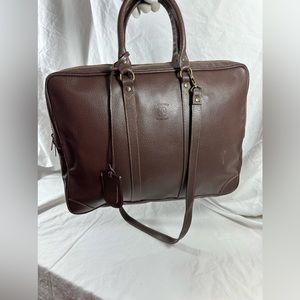 Genuine vintage FLORENCE brown leather briefcase messenger bag